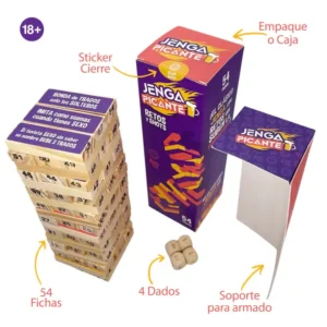 Jenga Picante retos atrevidos shots grupos