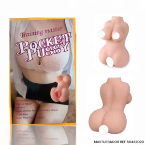 Masturbador torso realista silicona doble entrada